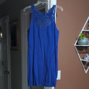 Free People Royal Blue Lace Top